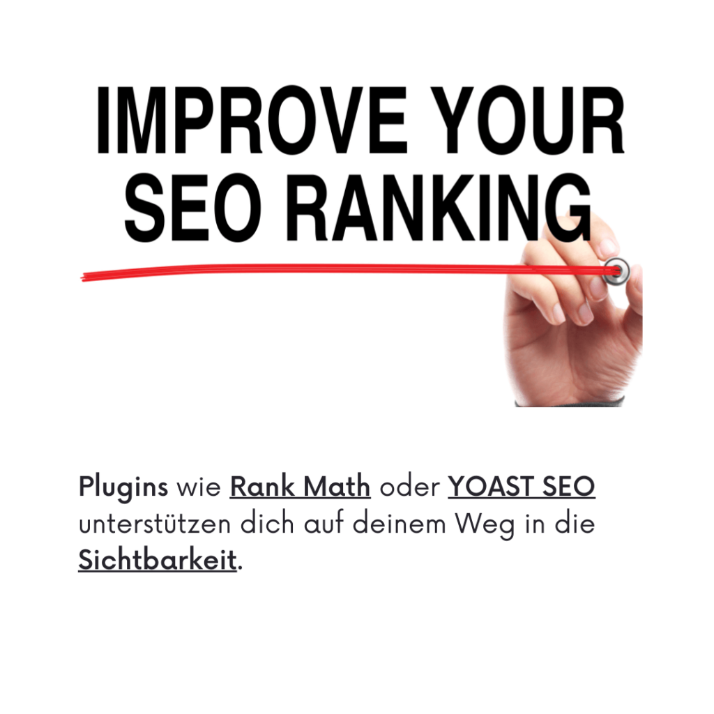 SibilleK Blogbeitrag 24 Backend Grafik mit dem Hinweis auf Rank Math und YOAST SEO Plugins