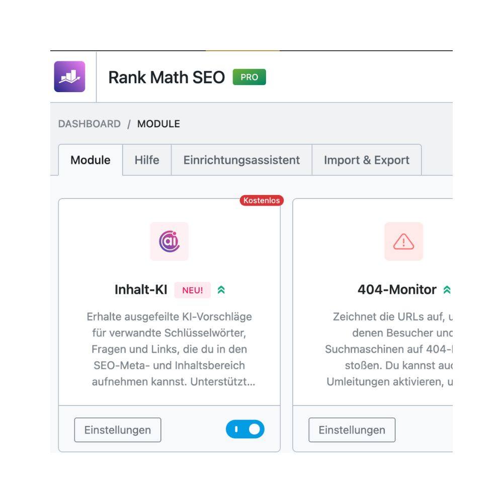 SibilleK Blogbeitrag Thema Rank Math. Copy des SEO-Plug-ins