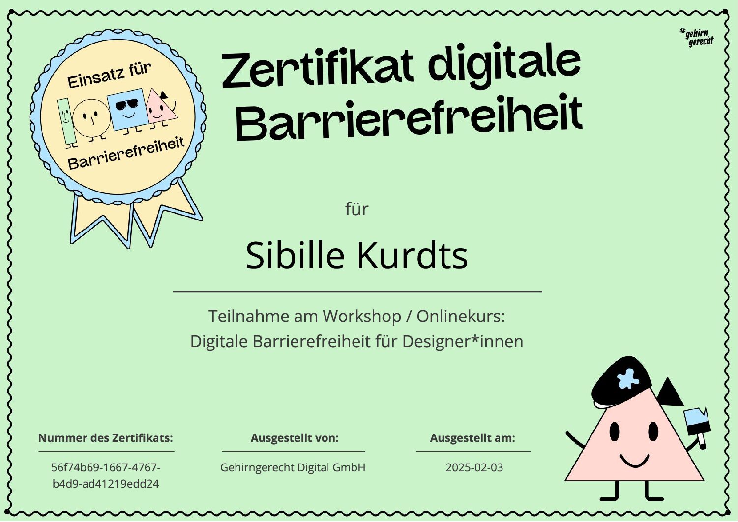 Zertifikat Digitale Barrierefreiheit
