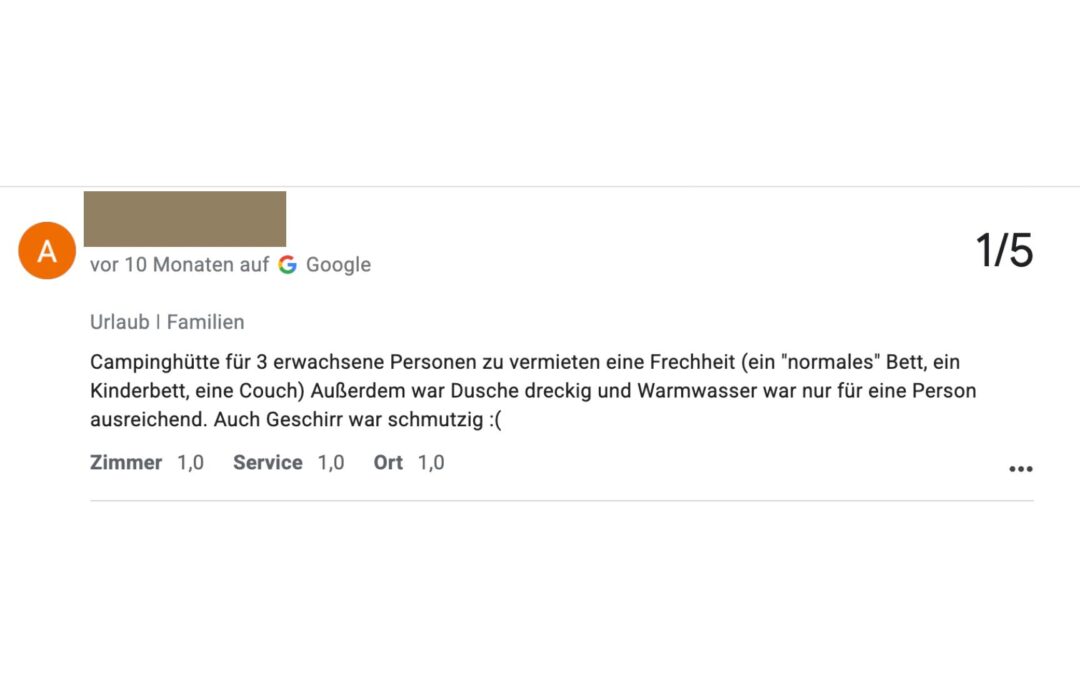 Unzufriedene Camper sind verlorene Einnahmen